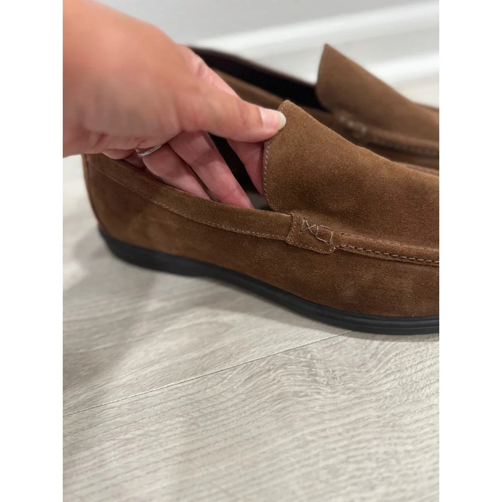 Peter Millar Excursionist Suede Penny Loafers Mens 10.5 Brown Classic EXCELLENT